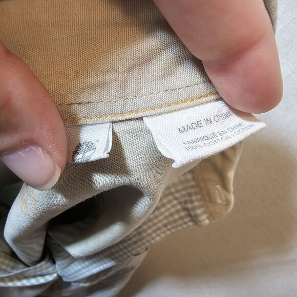 Timberland Shirt Mens Casual Long Sleeve Button Down Green Plaid 100% Cotton XL - Picture 9 of 12